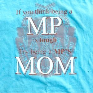 Military police mom t shirt in med